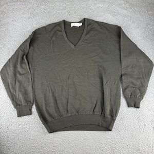 St Croix Knits Sweater Mens Large‎ Gray Brown Long Sleeve 100% Wool Made in USA